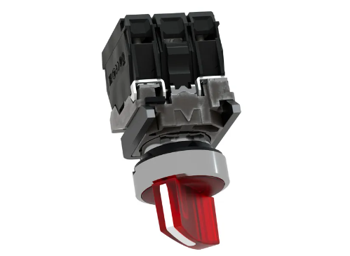 SELECTOR LUMINOSO 2 P CON LED ROJO 120VCA