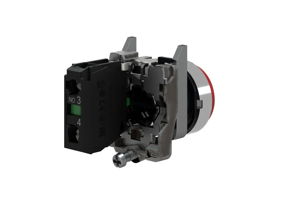 PULSADOR SALIENTE ROJO 22mm NO LUMINOSO 1NC