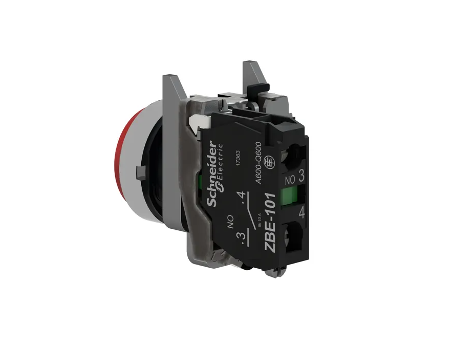 PULSADOR SALIENTE ROJO 22mm NO LUMINOSO 1NC